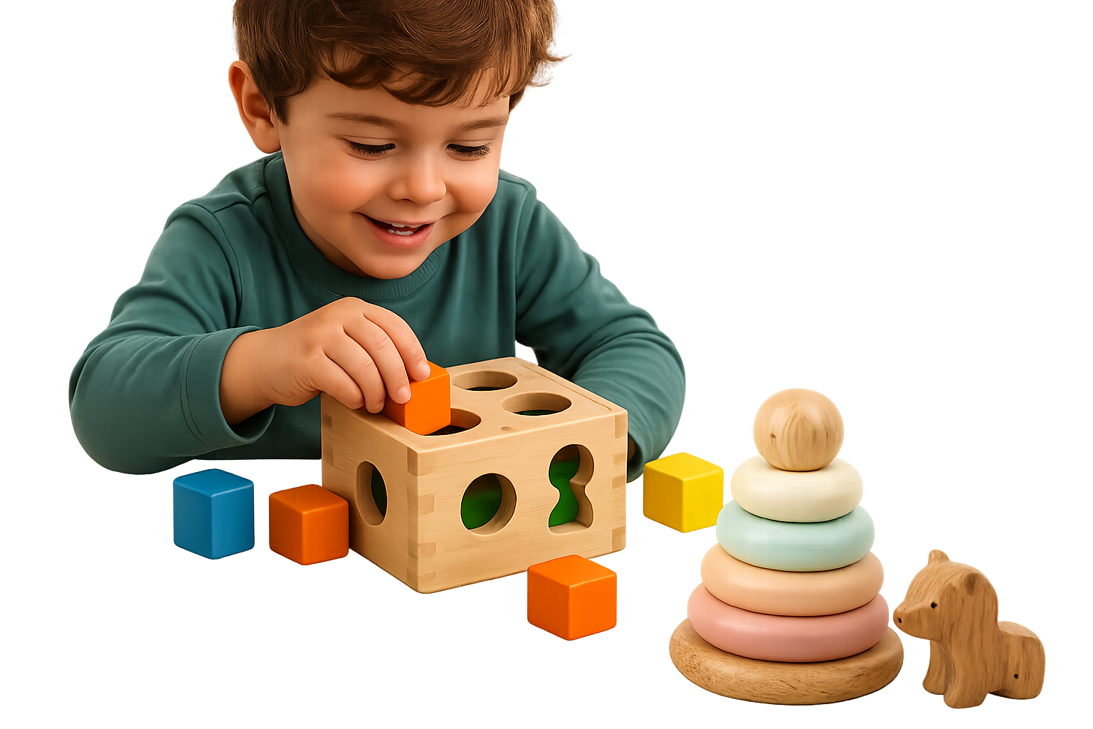 Criança brincando com brinquedo educacional